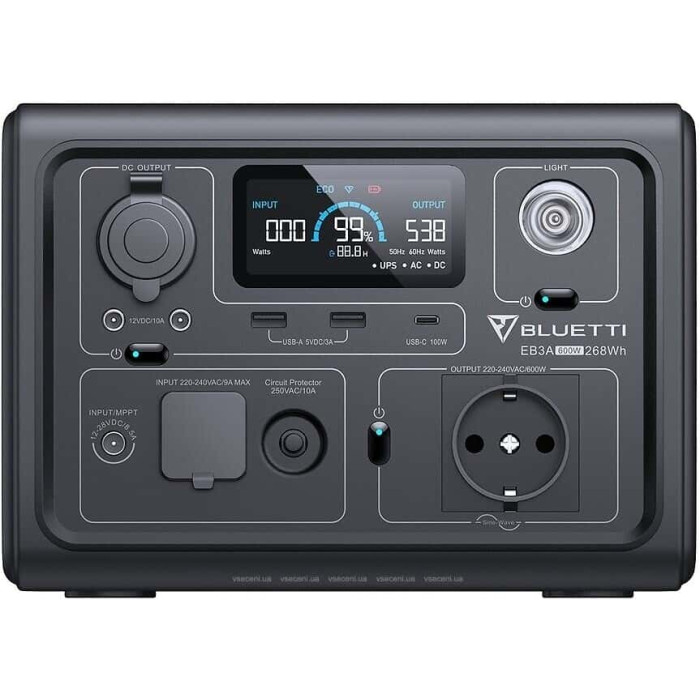 Зарядная станция Bluetti Portable Power Station EB3A 268 Wh Gray