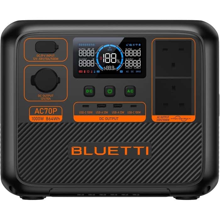 Зарядная станция Bluetti AC70P 864 Wh Black